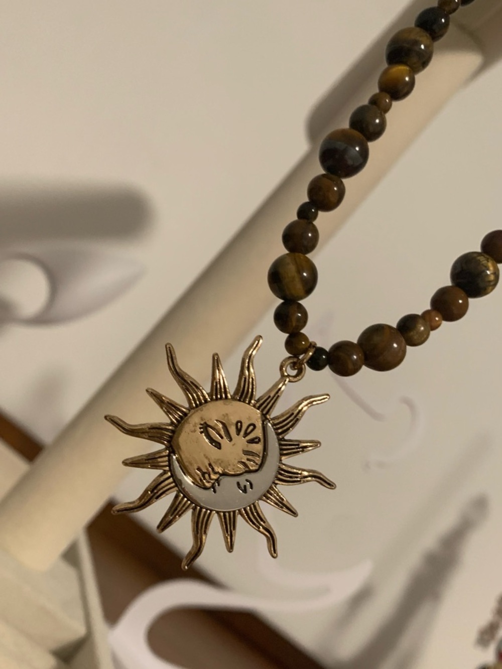 Gold Sun Beaded Necklace